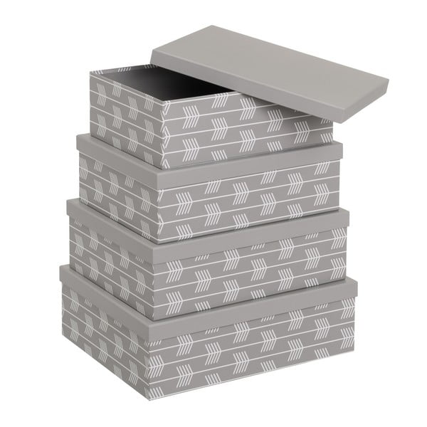 Картонени кутии за съхранение в комплект от 15 броя с капак Route - Casa Selección