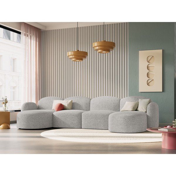 Светлосив ъглов диван Blair - Micadoni Home-image-1