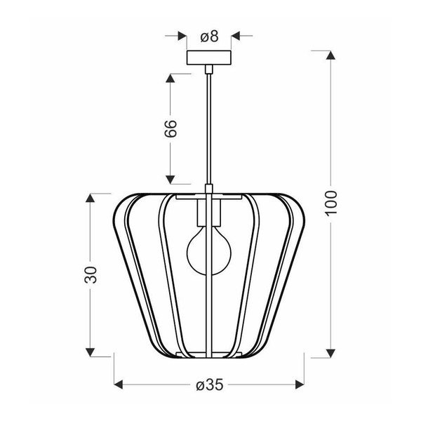 Черно метално висящо осветително тяло ø 35 cm Jonas - Candellux Lighting-image-2