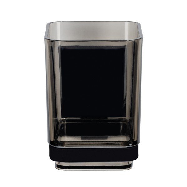 Черна самозалепваща пластмасова чаша за четки за зъби Quadro – Wenko-image-2