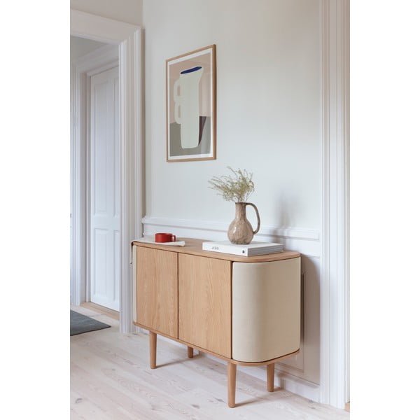 Нисък скрин с дъбов декор в бежово и натурален цвят 109x75 cm Treasures - UMAGE-image-1