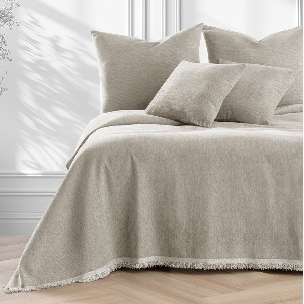 Бежово покривало за легло от шенил 220x240 cm Talo – Filumi-image-2