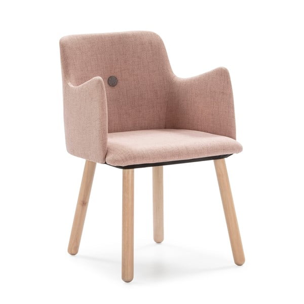 Розов трапезен стол с крака от каучуково дърво Aruba - Marckeric