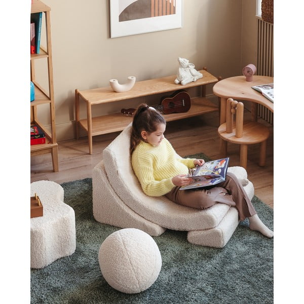Кремав детски стол от букле Moon – Wigiwama-image-1