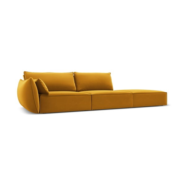 Кадифен диван в цвят горчица ляв ъгъл 264 cm Vanda – Mazzini Sofas-image-2