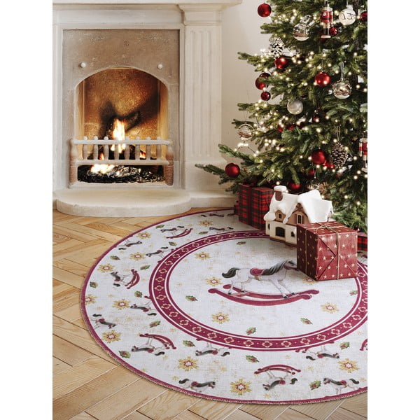 Червен  кръгъл килим с коледен мотив ø 160 cm Toy's Delight Rocking Horse – Villeroy&Boch-image-1