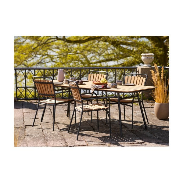 Градински столове в комплект 2 бр. от масивно дърво/метални в естествен цвят Cleveland – House Nordic-image-3