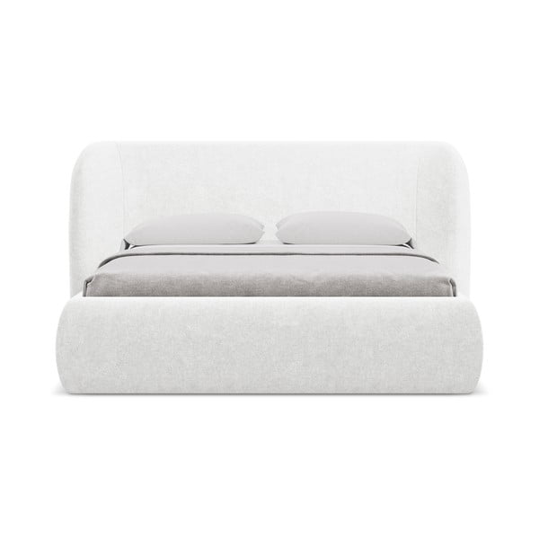 Бяло двойно тапицирано легло с място за съхранение и включена подматрачна рамка 180x200 cm Hauke – Makamii-image-3