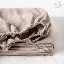 Светлокафяв ленен ластичен чаршаф , 180 x 200 cm - Linen Tales