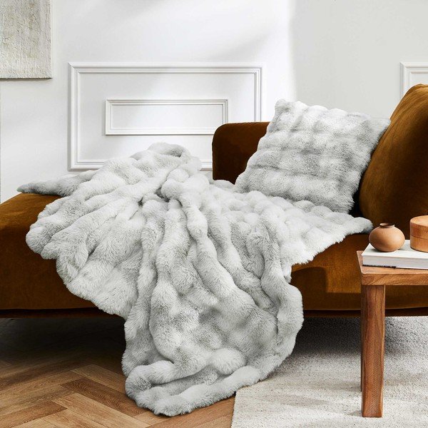 Сиво одеяло от микроплюш 220x240 cm Mounty – douceur d'intérieur-image-2