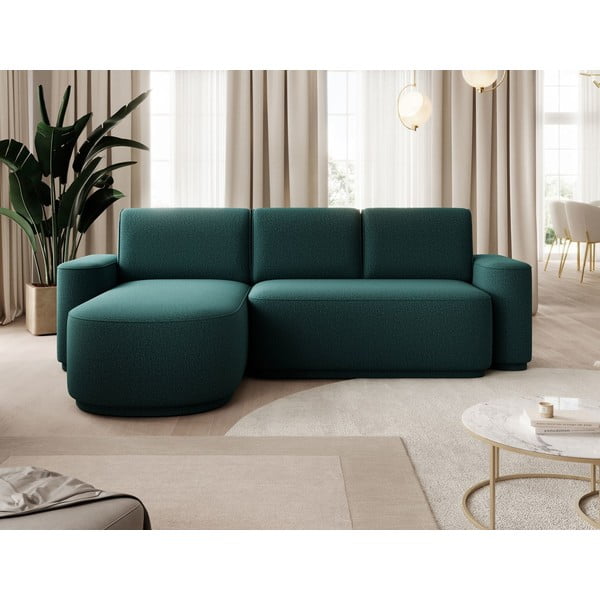 Зелен шенилов разтегателен ъглов диван с място за съхранение (ляв ъгъл) Aurumm – ELTAP-image-1