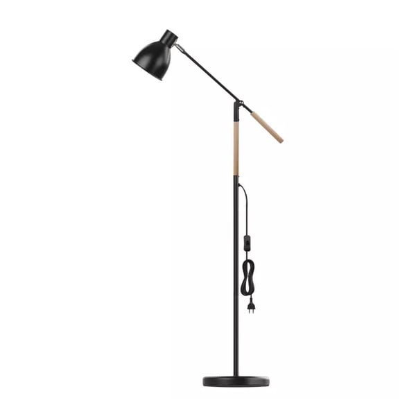 Черна подова лампа с метален абажур (височина 150 cm) Edward - EMOS