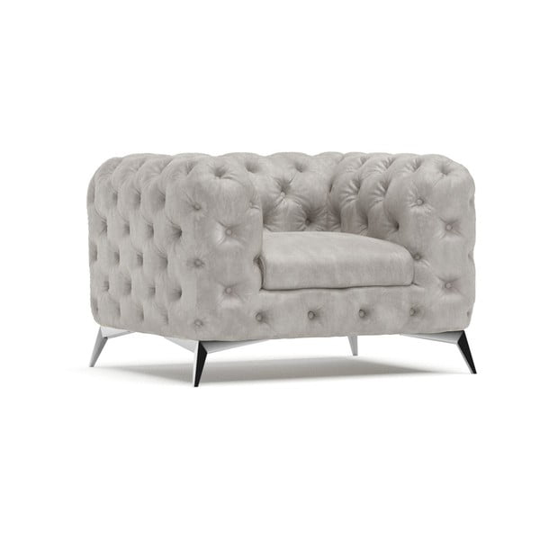 Светлосиво кадифено кресло Chelsea – Ropez