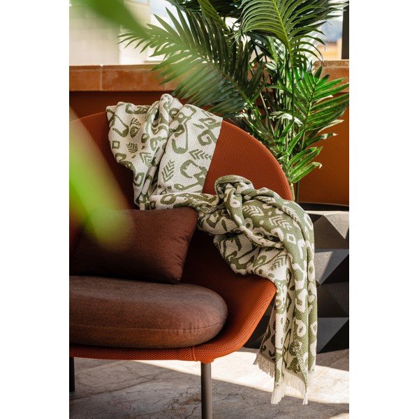 Тъмнозелено одеяло със съдържание на памук Лятно платно, 140 x 180 cm Mykonos - Euromant-image-2