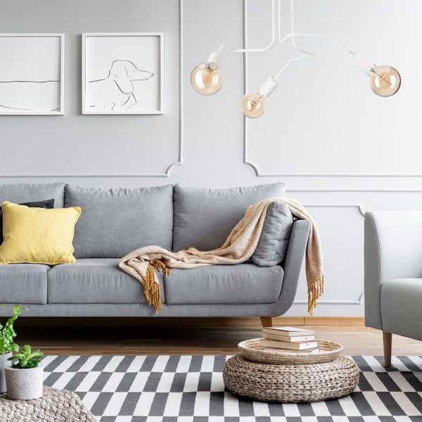 Бяло осветително тяло за таван 55x55 cm Domino – LAMKUR-image-3