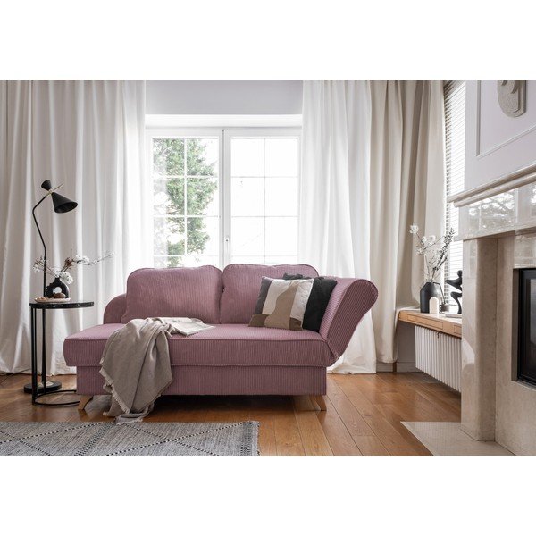 Сиво-розов шезлонг от рипсено кадифе (десен ъгъл) Chic Charlotte – Miuform-image-2