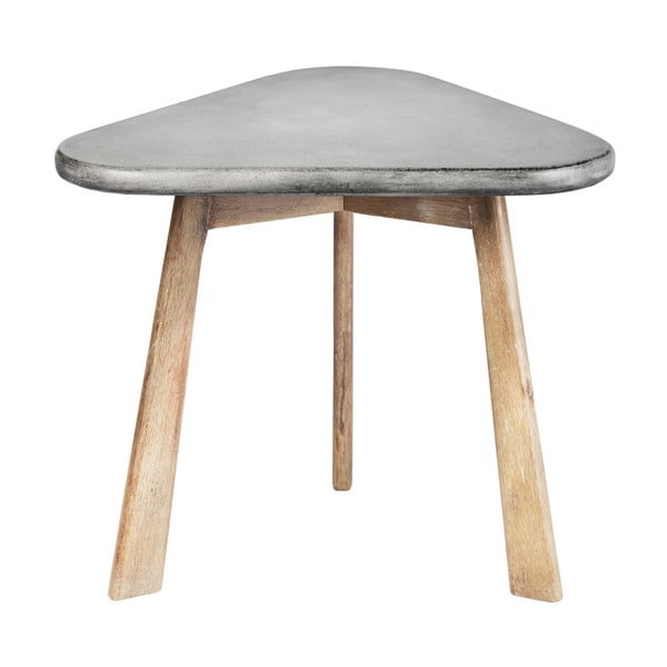 Odkládací stolek z akáciového dřeva s betonovou deskou a'miou home Tria'tri, výška 35 cm
