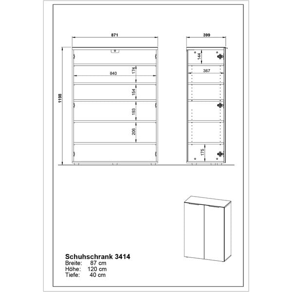 Сив шкаф за обувки Genova - Germania-image-3
