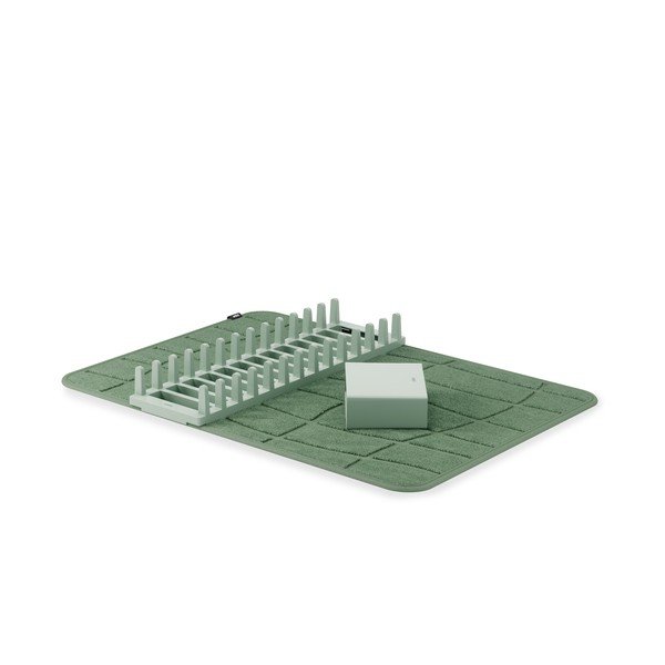 Сиво-зелена пластмасова тавичка за оттичане за съдовете 61x43 cm Udry – Umbra