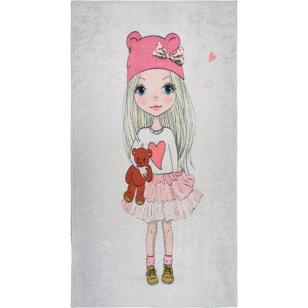 Детски килим подходящ за пране 160x230 cm Cute Girl and the Bear – Vitaus