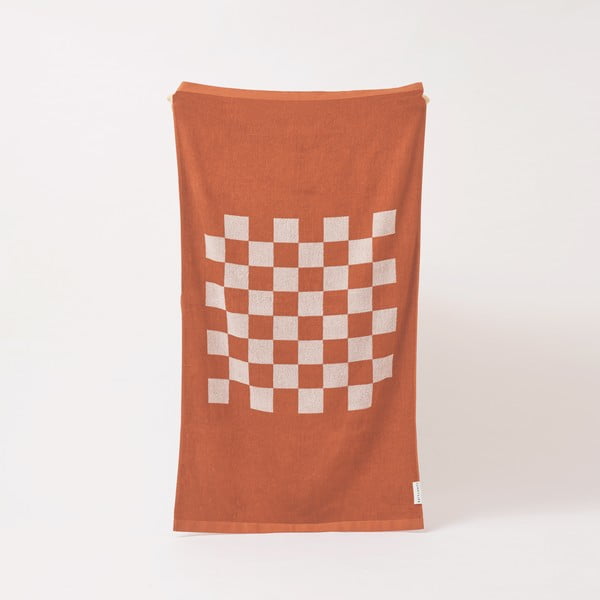 Плажна кърпа от памук в цвят теракота и оранжев цвят , 175 x 90 cm Luxe Games - Sunnylife