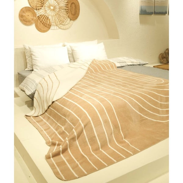 Охра, жълто и бяло покривало за двойно легло 200x220 cm Twin - Oyo Concept