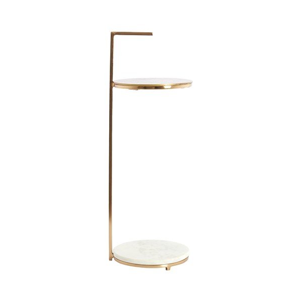 Кръгла странична масичка с мраморна плоча ø 26 cm Leda – Light & Living-image-3