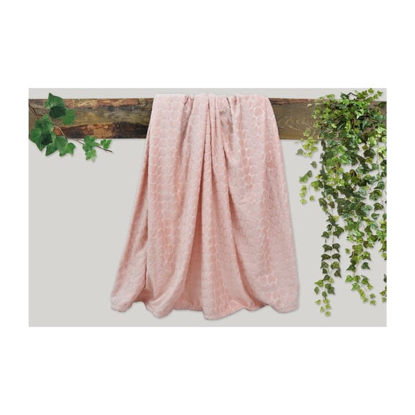 Прахово розово одеяло Embos, 200 x 135 cm - Dolce Bonita