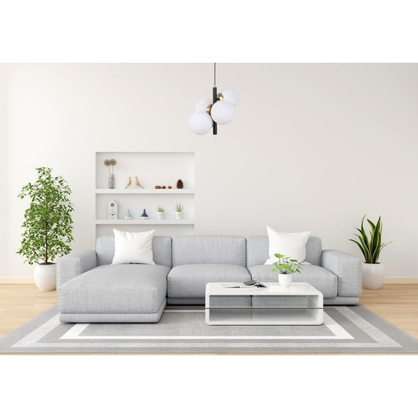 Черно-бяла висяща лампа със стъклен абажур ø 15 cm Forte - Squid Lighting-image-1