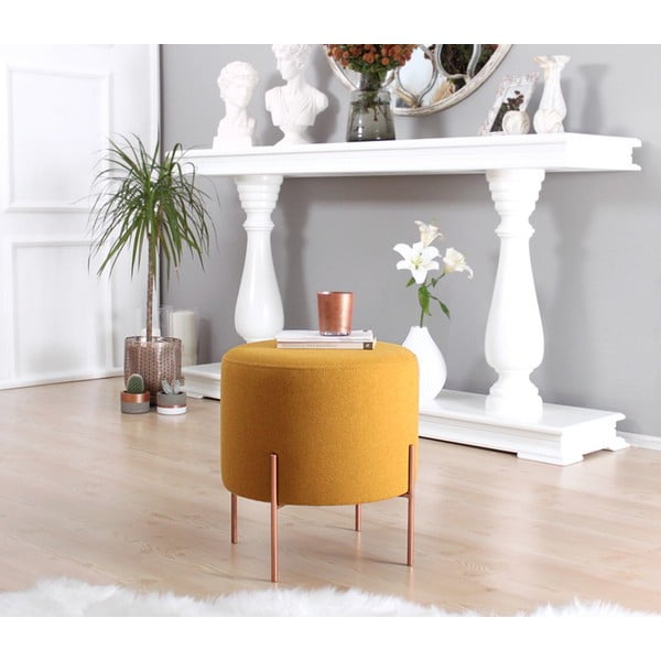 Табуретка в цвят горчица Copper – Artie-image-2