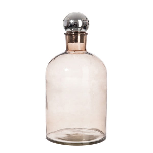 Skleněná lahev J-Line Bottle Silver, 18 x 39 cm