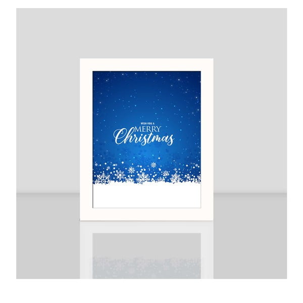 Снимка в бяла рамка Blue Merry Christmas, 23,5 x 28,5 cm - Unknown