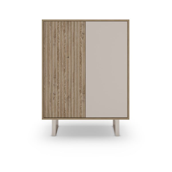 Сиво-естествено шкафче от декор от дъб  90x120 cm Millay – Marckeric-image-4