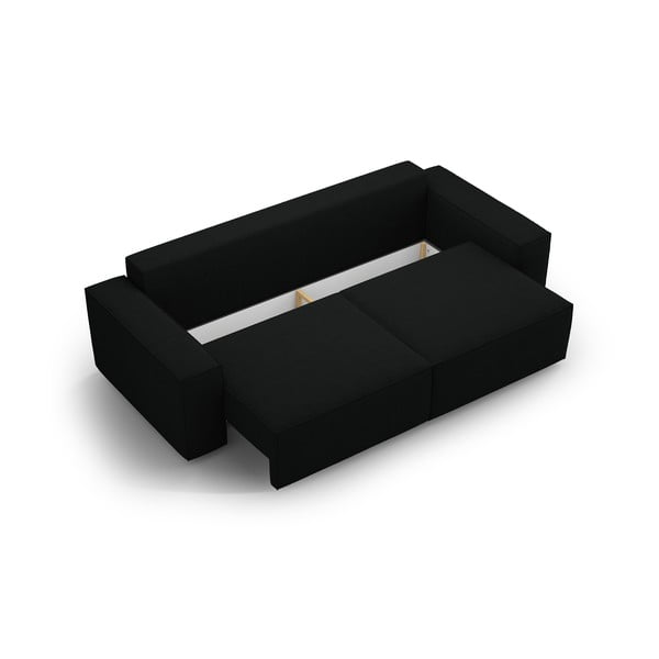 Черен разтегателен диван от букле 247 cm Jodie – Micadoni Home-image-3