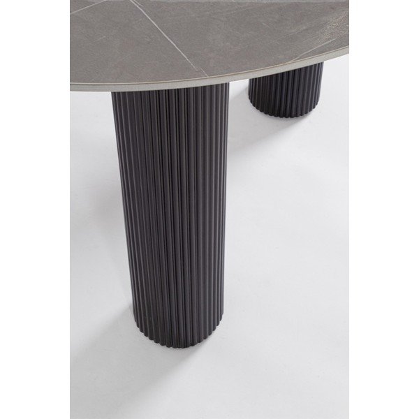 Кръгла трапезна маса с плот от имитация на мрамор ø 120 cm Bamira – Yes Everyday-image-3