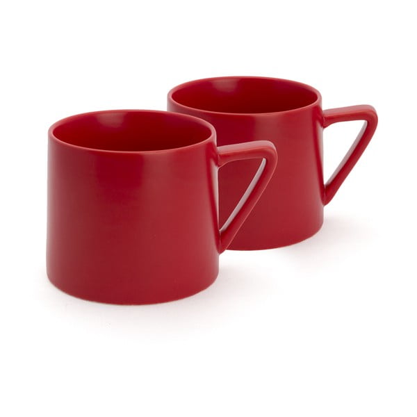 Комплект от 2 червени керамични чаши Lund, 300 ml - Bredemeijer