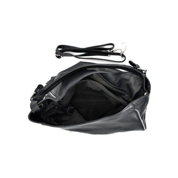 Черна кожена чанта Mangotti Cassie - Mangotti Bags-image-2
