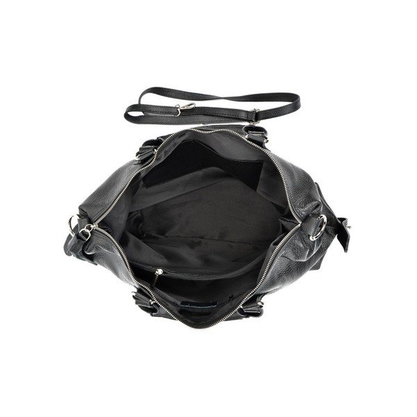 Черна кожена чанта Mangotti Debra - Mangotti Bags-image-2