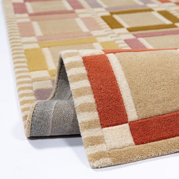 Ръчно изработен вълнен килим в естествен цвят 160x230 cm Quadro Wool – Flair Rugs-image-3