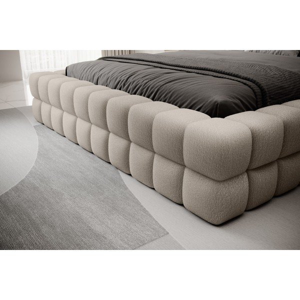 Бежово тапицирано двойно легло с място за съхранение и включена подматрачна рамка 160x200 cm Dizzle – ELTAP-image-3