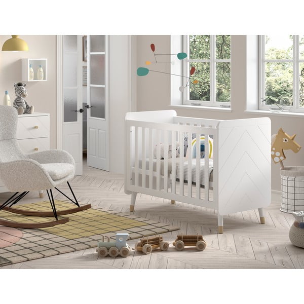 Бяло детско креватче от масивен бор 60x120 cm BILLY – Vipack-image-1