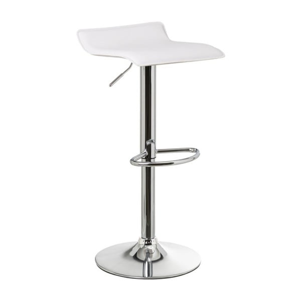 Бели бар столове в комплект от 2 бр. с регулируема височина  от имитация на кожа (височина на седалката 63 cm) – Casa Selección