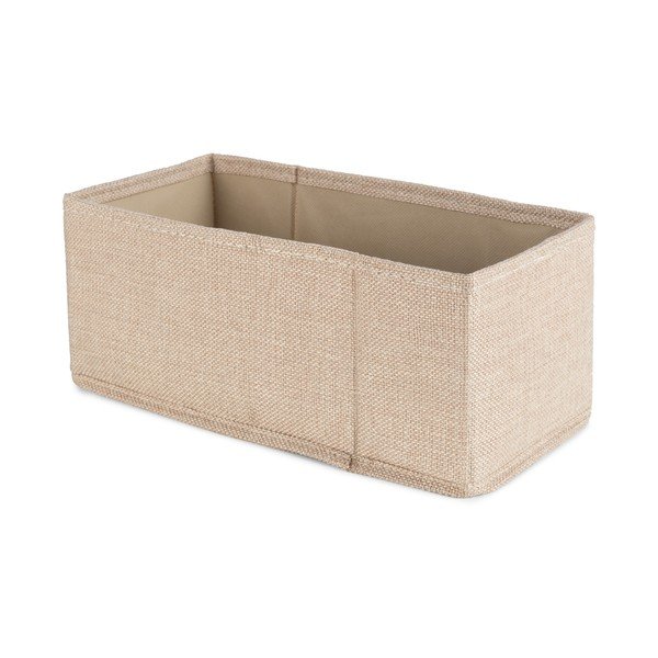 Бежова текстилна кутия за съхранение 28x12x12 cm Sandy – Compactor-image-1