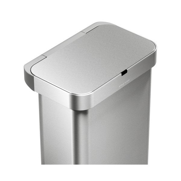 Безконтактно стоманено кошче за боклук в сребрист цвят 58 l Sensor – simplehuman-image-1