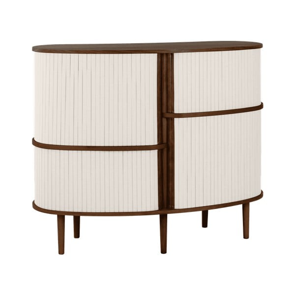 Шкафче от дъбов декор с плъзгащи се врати в кафяв и бежов цвят 120x100x50 cm Audacious – UMAGE-image-1