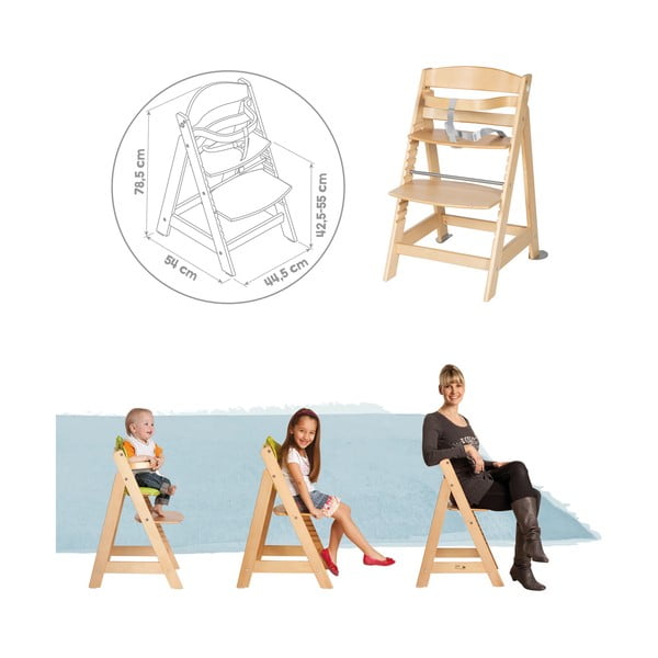 Стол за хранене в светлосив и естествен цвят Style Born Up 2in1 – Roba-image-3