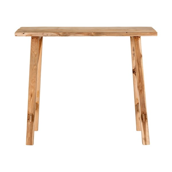 Конзолна маса от тиково дърво в естествен цвят 30x90 cm Girona - House Nordic-image-3