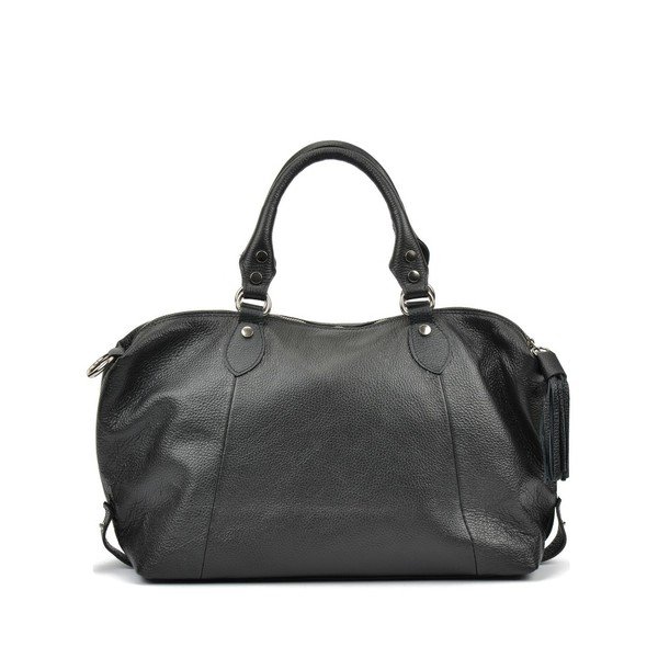 Черна кожена чанта Mangotti Debra - Mangotti Bags-image-3