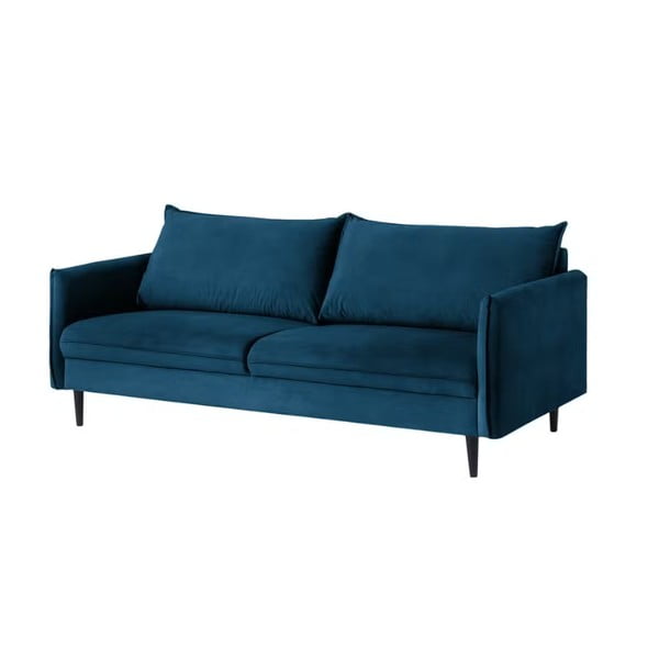 Тъмносин кадифен диван 203 cm Juli – Ropez