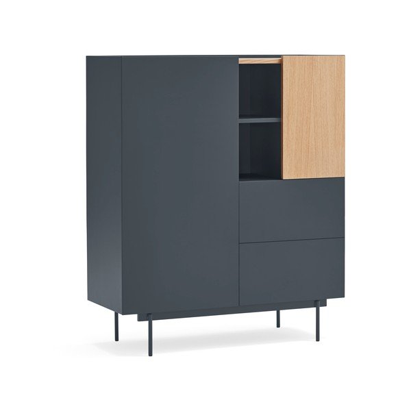 Висок скрин с чекмеджета в антрацит и естествен дъб 100x120 cm Otto - Teulat-image-2